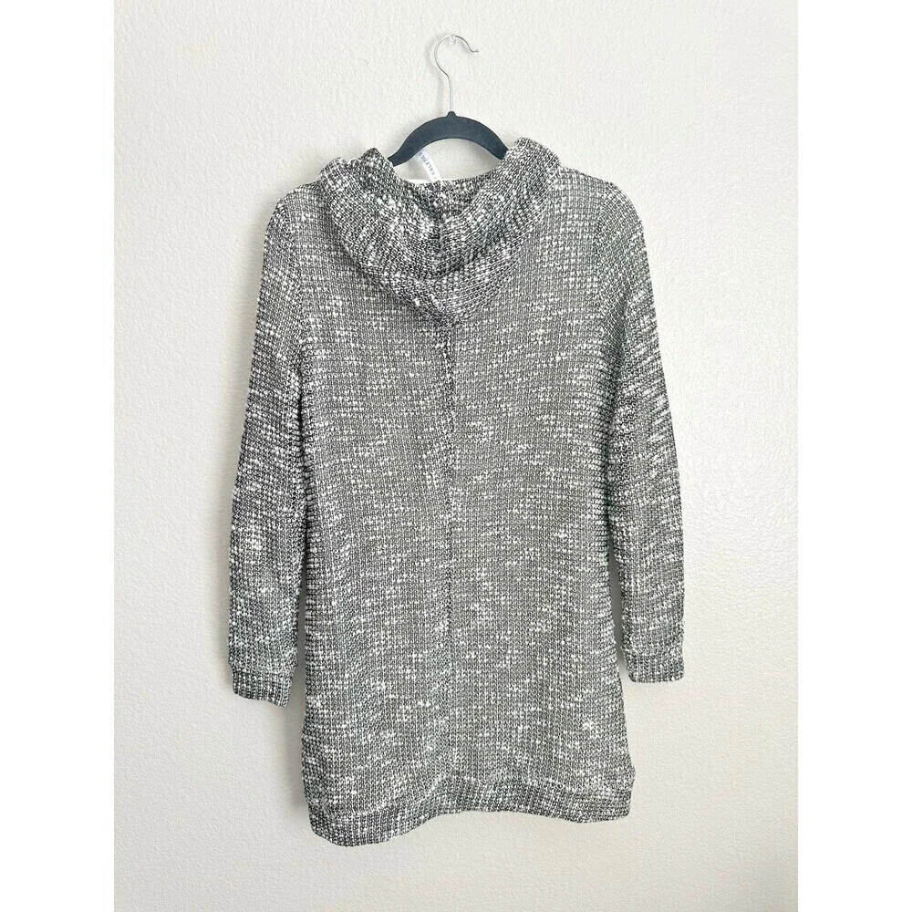 Fabletics Yukon Sweater Dress Women's Medium Marled Open Knit Hooded Cozy Sporty - Picture 2 of 5